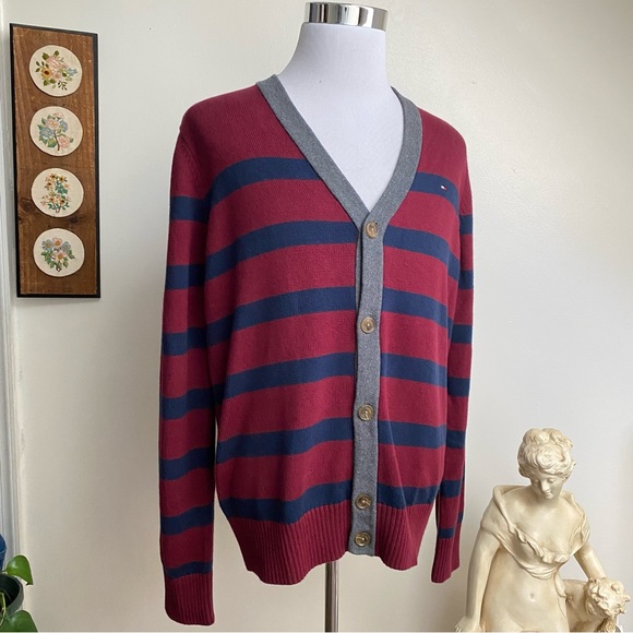 Tommy Hilfiger Eclectic Grandpa Striped Cardigan Large - Picture 6 of 14
